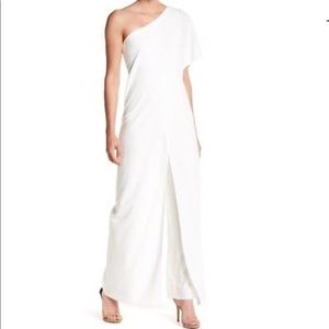 Alexia Admore 1 shoulder ruffle sleeve pant dress